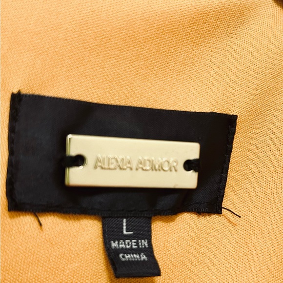 ALEXIA ADMOR Gold Cora Ruched Asymmetric Sheath Dress Size 14 - Picture 6 of 6